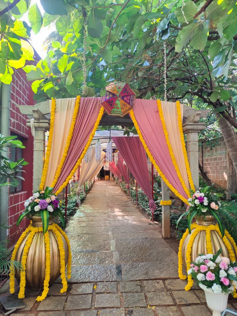 Luxury floral entrance at Pergola