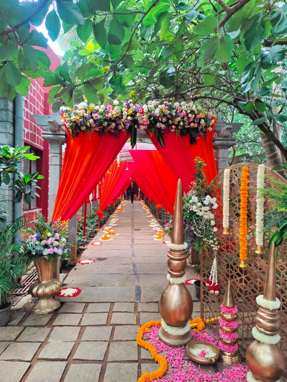 Pergola floral entrance gate reimagined in a luxury editorial style.