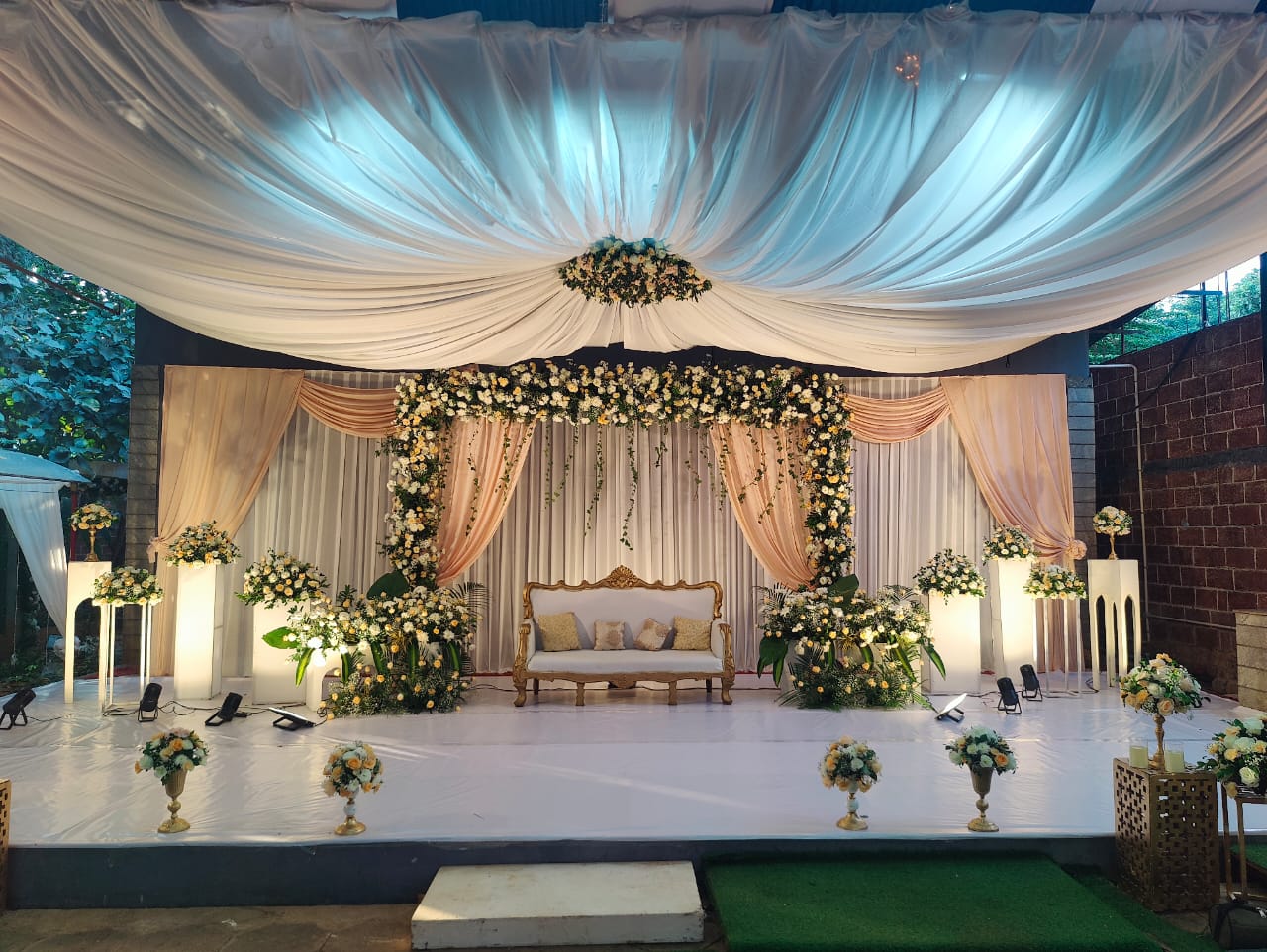Candlelit wedding mandap at Pergola
